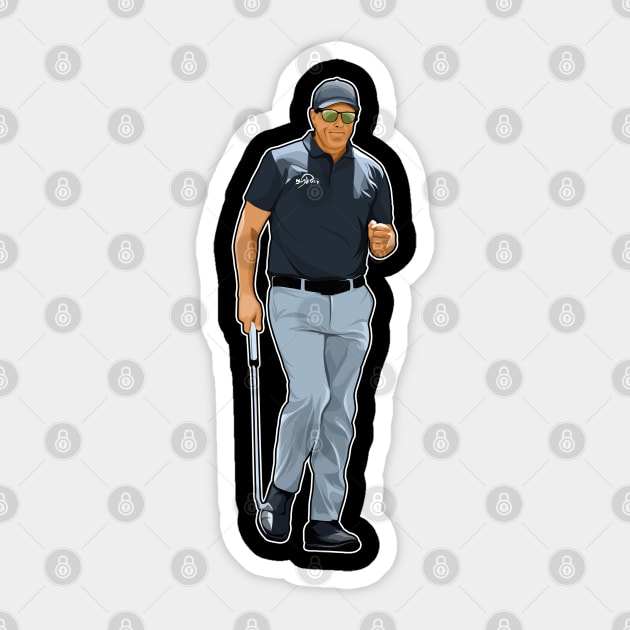 Phil Mickelson Sarazen Cup Sticker by RunAndGow